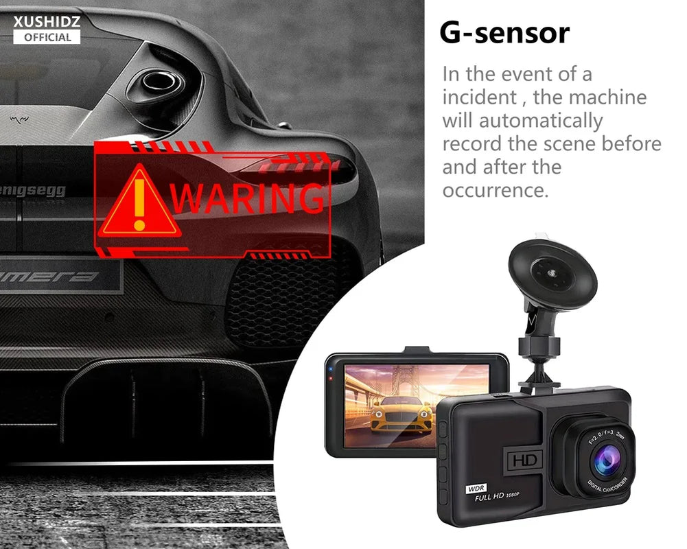 Capture Every Moment with the NEW 1080P HD Dash Camera - Loop Recording, Night Vision & 24-Hour Parking Monitor!
