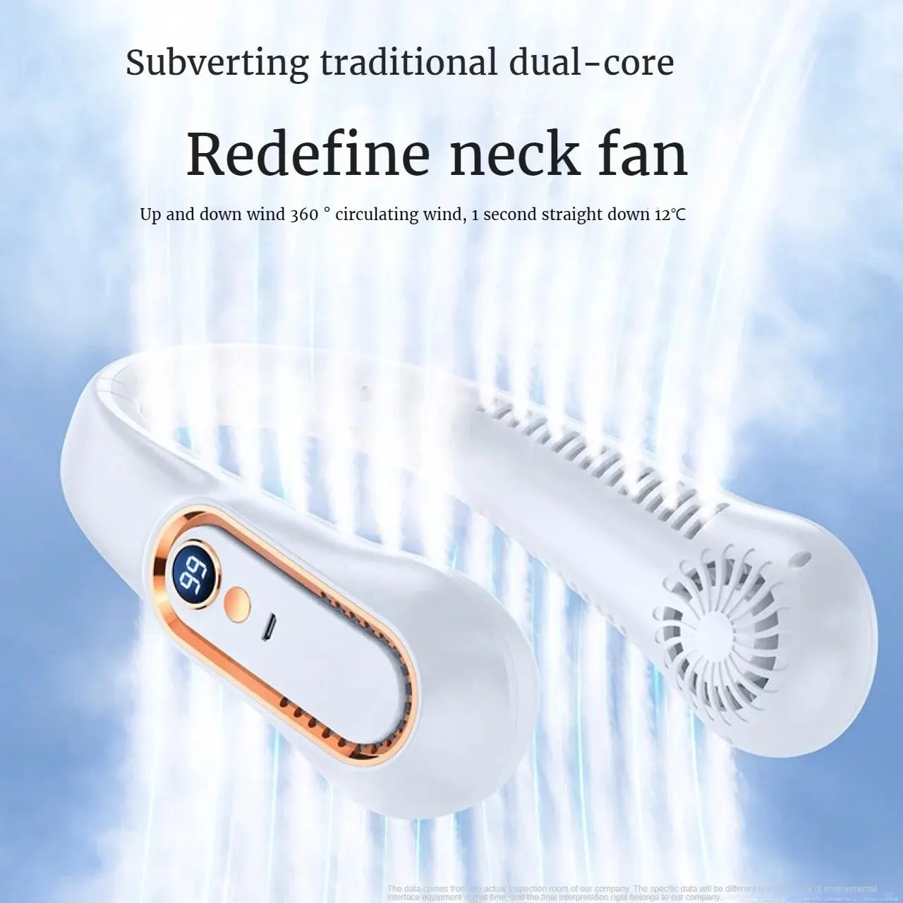 2025 Hanging Neck Fan Portable Bladeless Mini USB Rechargeable Mute LED Digital Display Electric Fan Summer Air Cooler