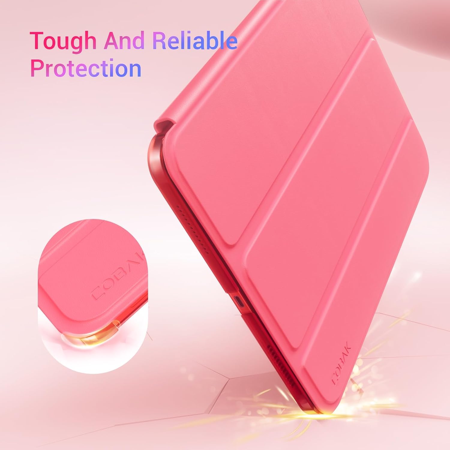Case for Ipad (A16) 11Th Generation 11 Inch 2025, Ipad 10Th Generation 10.9 Inch 2022, Slim Stand Protective Cover with Hard PC Translucent Back Shell Cover, Support Touch ID, Raspberry