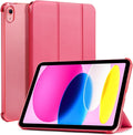 Case for Ipad (A16) 11Th Generation 11 Inch 2025, Ipad 10Th Generation 10.9 Inch 2022, Slim Stand Protective Cover with Hard PC Translucent Back Shell Cover, Support Touch ID, Raspberry