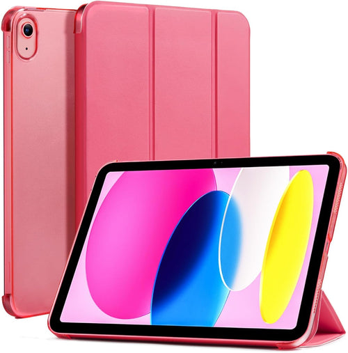 Case for Ipad (A16) 11Th Generation 11 Inch 2025, Ipad 10Th Generation 10.9 Inch 2022, Slim Stand Protective Cover with Hard PC Translucent Back Shell Cover, Support Touch ID, Raspberry