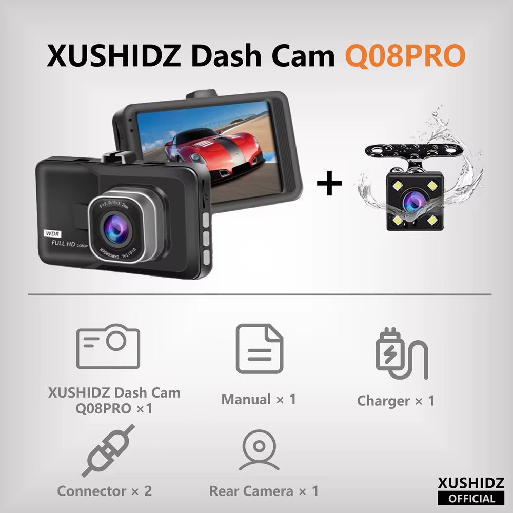 Capture Every Moment with the NEW 1080P HD Dash Camera - Loop Recording, Night Vision & 24-Hour Parking Monitor!